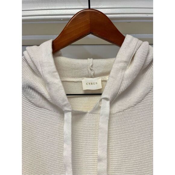 Cyrus Winter White Waffle Knit Hoodie Sweater sz XL NWOT - Picture 2 of 7